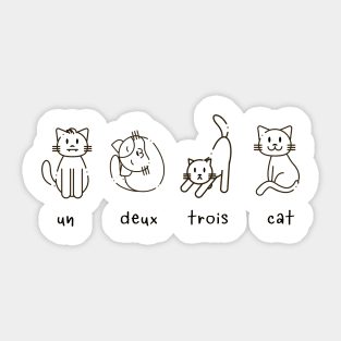 un deux trois cat Sticker